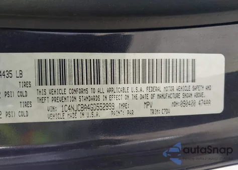 2016 Jeep Compass Sport из США, поврежденный, VIN 1C4NJCBA4GD552999